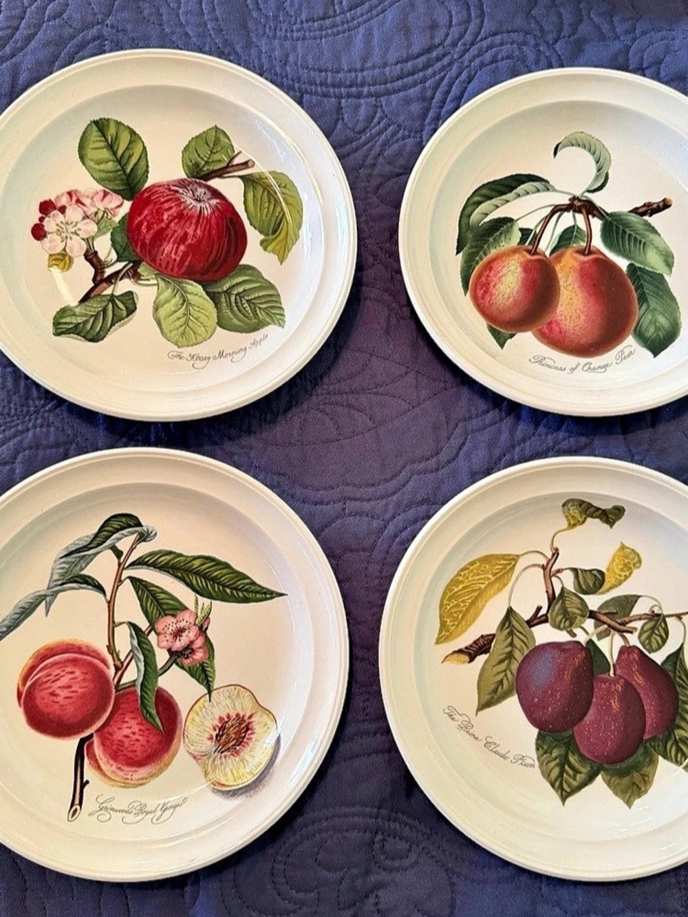 Portmeirion Pomona Plates Set of 4 oven,freezer safe .